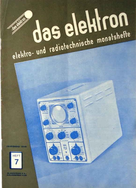 Das Elektron. Elektro- und radiotechnische Monatshefte. Heft 7 (1948).