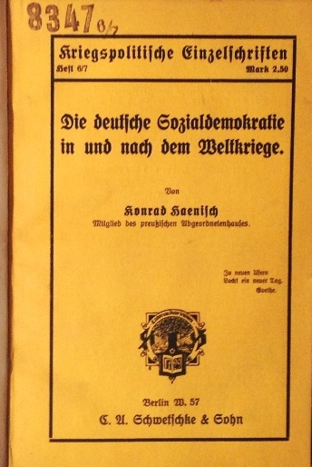 Die deutsche Sozialdemokratie in und nach dem Weltkriege.