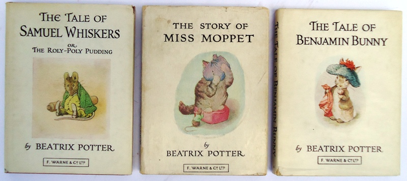 Collection of 3 Vol. - 1. The Tale of Samuel Whiskers or The Roly-Poly Pudding. - 2. The Tale of Benjamin Bunny. - 3. The Story of Miss Moppet.