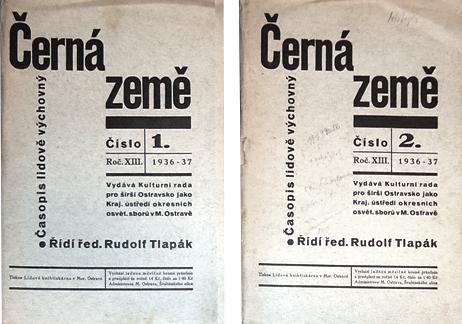 CERNE ZEME. Jahrgang 1936-37. Hefte 2, 4, 5, 6, 7/8, 9/10.