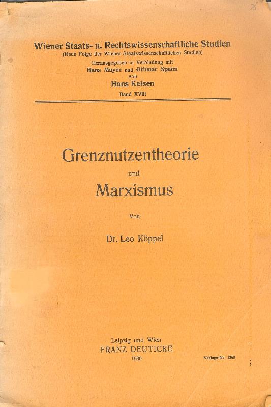 Grenznutzentheorie und Marxismus.