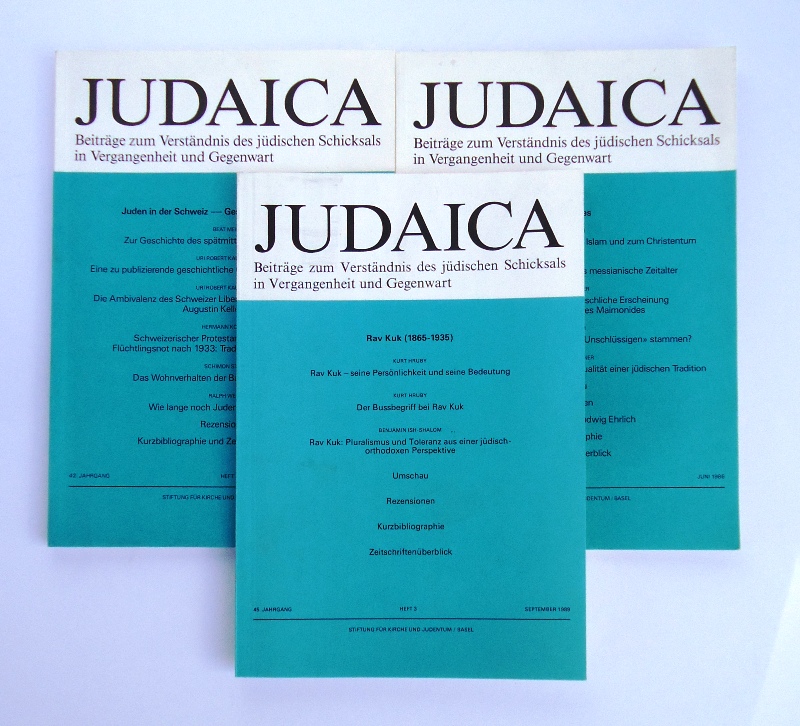 Judaica. Beiträge zum Verständnis des jüdischen Schicksals in Vergangenheit und Gegenwart. 3 Hefte 1986/1989.