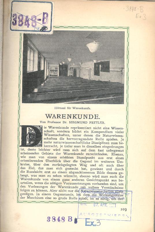 Warenkunde.