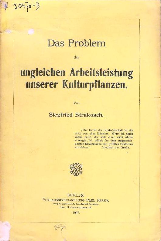 Das Problem der ungleichen Arbeitsleistung unserer Kulturpflanzen.