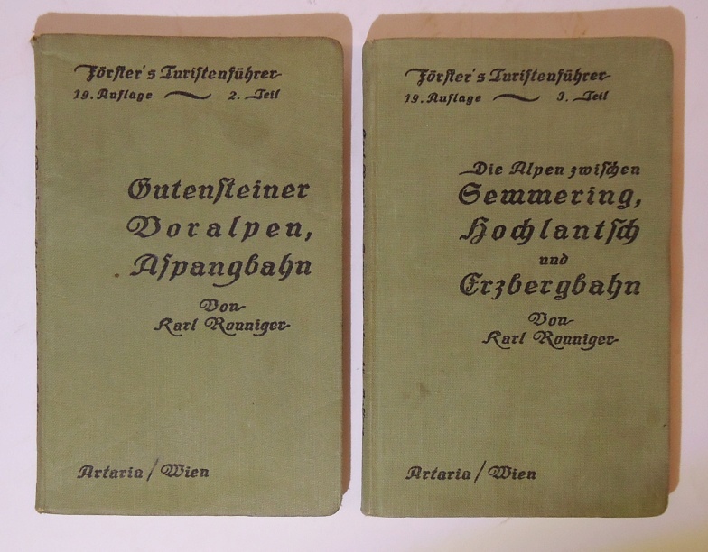 2. und 3. Teil: Voralpen südlich des Wienerwaldes und Gebiet der Aspangbahn / Semmering, Schneeberg, Raxalpe, Alpengebiet zwischen Mürz und Salza, enschließlich Schneealpe, Beitsch, Rennfeld, Hochlantsch und Hochschwab.