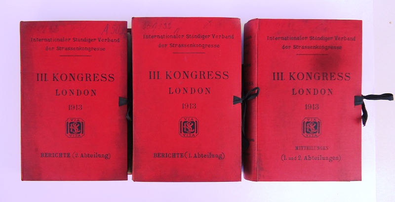 123 Berichte (in Einzelheften) + 9 Generalberichte (in 1 Band) zum III. Kongress in London 1913.