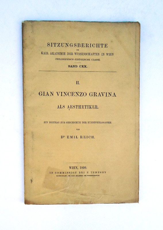 Gian Vincenzo Gravina als Aesthetiker. Ein Beitrag zur Geschichte der Kunstphilosophie.