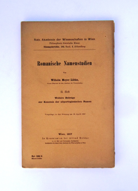 Romanische Namenstudien. II. Heft: Beiträge zur Kenntnis der altportugiesischen Namen.