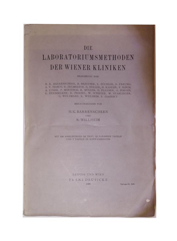 Die Laboratoriumsmethoden der Wiener Kliniken.