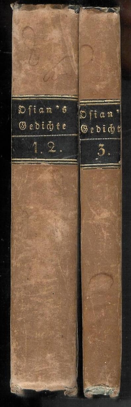 Ossians Gedichte. Komplett in 3 Teilen (in 2 Bänden gebunden). Rhythmisch übersetzt von J. G. Rhode. Nach der zweyten verbesserten Ausgabe.