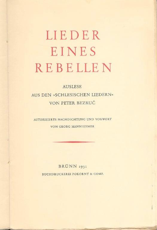 Lieder eines Rebellen. Auslese aus den 